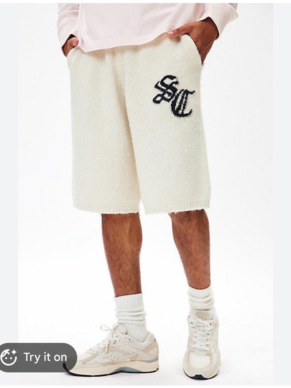 Standard Cloth Men's White Wyatt Knit Sweater Jort